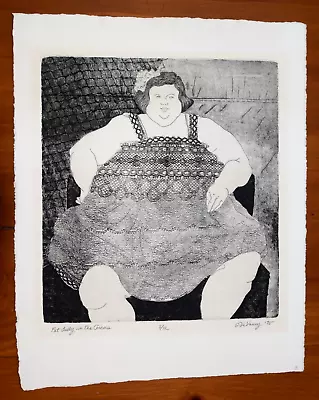 Vintage Original Etching Signed G. DeVaney 1975 3/5  Fat Lady In The Circus  • $225