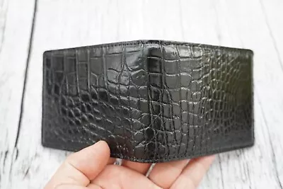 $38.25 • Buy Black Real Alligator ,Crocodile Belly Leather SKIN Men's Money Clip WALLET #Z8