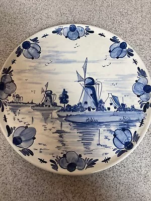 WP~Delft Blauw Hand Decorated Made In Holland Wall Plate 10 1/2  Signed • $30