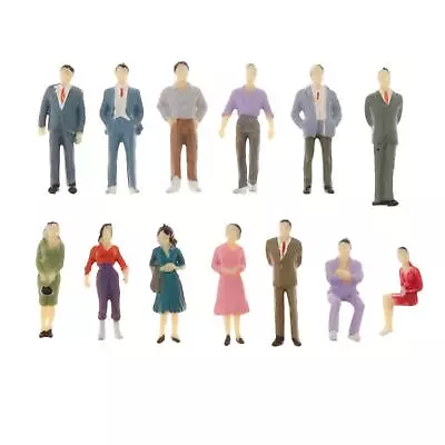 13pcs Model Trains 1:50 Painted Figures O SCALE People Standing Seated • £5.66