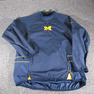 Vintage Nike Michigan Jacket Mens Large Blue Windbreaker Warm Up Sweater • $27.99