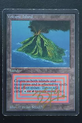 Magic The Gathering MTG VOLCANIC ISLAND SIGNED Collectors' Edition HP Damaged • $295.17