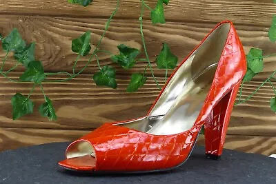 Enzo Angiolini Women Sz 10 M Orange Pump Patent Leather Shoes • $29