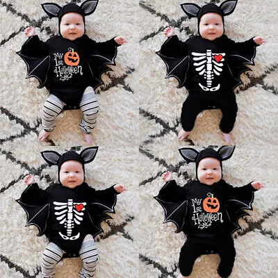 Newborn Baby Boys Girls Halloween Cosplay Costume Romper Bodysuit+Hat Outfits A# • $25.30