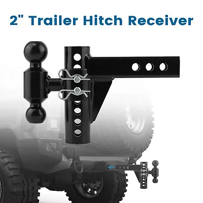 12500lbs Adjustable 6  Drop /6  Rise Dual Ball Trailer Tow Hitch 2  And 2-5/16  • $69.99