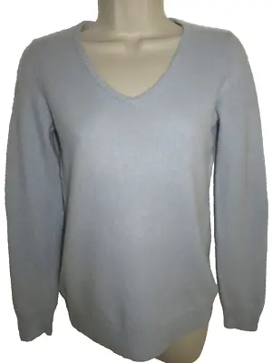 Olivia K 100% Cashmere Pale Blue V-neck Sweater Size 1 May Fit XS • $17.95