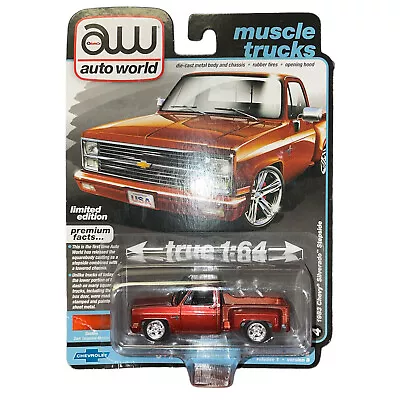 Auto World Muscle Trucks 1983 Chevy Silverado Fleetside 1/64 Diecast Car Toys • $13.99