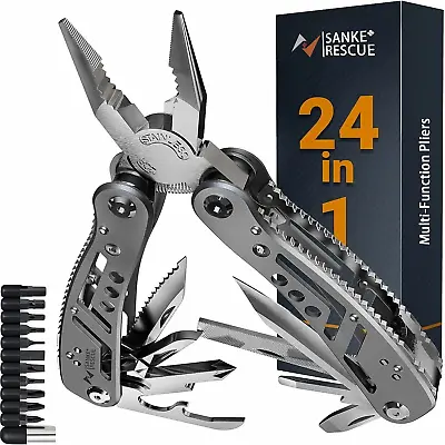 24 In 1 Heavy Duty Pocket Outdoor Plier Army Knife Stainless Steel Multi Tools • $28.75