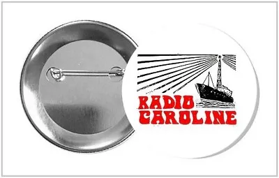 RADIO CAROLINE - 60th ANNIVERSARY - RETRO 58mm BUTTON BADGE • £1.99