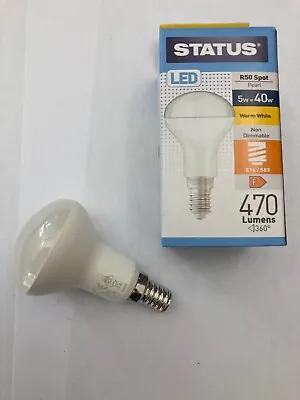 Pack Of 2 X Small Edison Screw R50 40w Spot Light Bulbs = 5w LED E14 2700k 470lm • £8.95