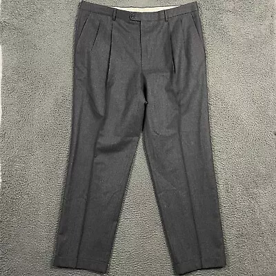 Vintage Ermenegildo Zegna Dress Pants Mens 40 Gray Slacks Super 100s Wool 40x33 • $48.38