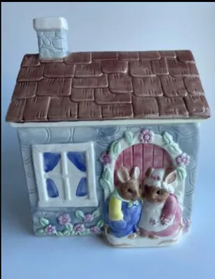 Applause Country Cottage Cookie Jar With Mouse Couple • $14.99