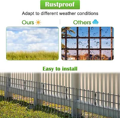10Pack Garden Fence Animal Barrier Fence 17in(H)X10 Ft(L) No Dig Rustproof Decor • $19.99