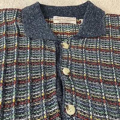 Norm Thompson Men's XL Short Sleeve Knit  Cotton Blend Italy Made Multicolor • $19.99