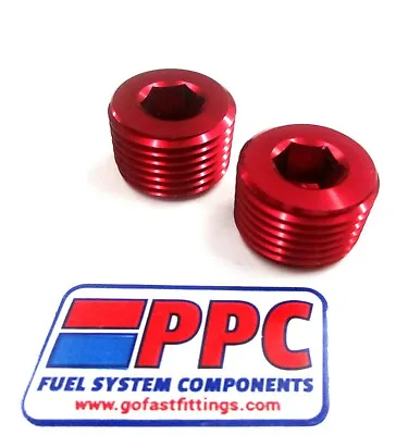 Pipe Plugs 1/2  NPT Aluminum W/recessed  Allan Head 2pcs  Red Anodized Aluminum • $13.69