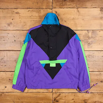 Vintage Wallance H Track Jacket S 90s 1/2 Zip Purple Zip Snap • £25.19
