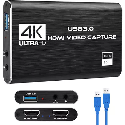4K Audio Video Capture Card USB 3.0 HDMI Video Capture Device Full HD Recording • $17.66
