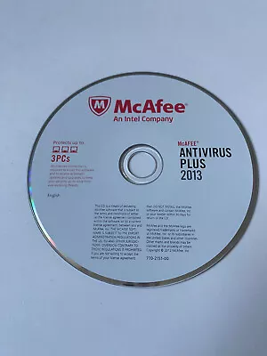 McAfee An Intel Company Antivirus Plus 2013 - CD-ROM 770-2151-00 For Refere GOOD • $29.99