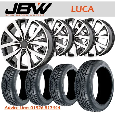 8 X18  LUCA BLACK MACHINED FACE ALLOY WHEELS+TYRES VW TRANSPORTER T6 SET OF 4 • $927.19