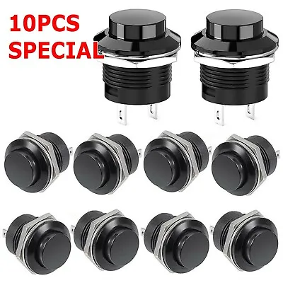 10 PCS 16mm Push Button Switch Non-Lock Momentary Open Round 2 Pins Metal • $7.99