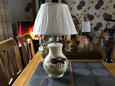 WALTER MOORCROFT COLUMBINE PATTERN LARGE LAMP WITH SHADE Mint • $404.48