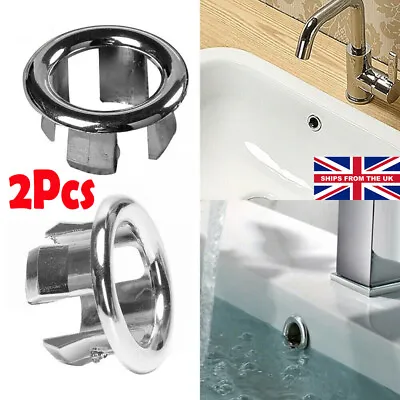 £3.48 • Buy 2Pcs Bathroom Overflow Covers For Basin/Sink Replacement Hole Hollow Ring UK