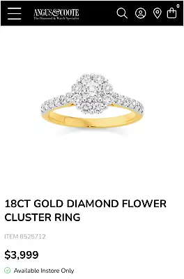 18ct Gold Diamond Flower Cluster Engagement Shoulder Set Ring • $2500