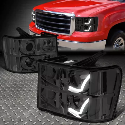 [dual Led Drl]for 07-14 Gmc Sierra Smoked Lens Clear Corner Projector Headlights • $148.88