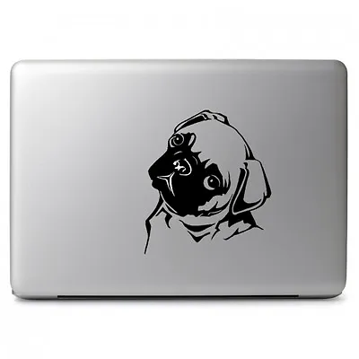 Black Cute Pug Dog Decal Sticker Skin For Apple Macbook Air & Pro 11  13  15  17 • $10.21