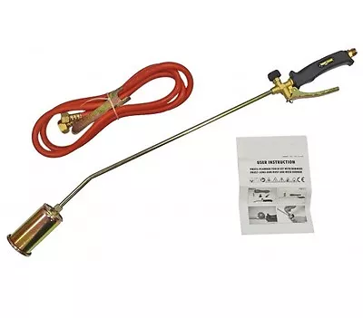 £19.99 • Buy Long Arm Propane Butane Gas Torch Weed Burner Hose Regulator Roofers Plumber Kit