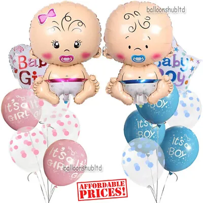 £2.89 • Buy Large Baby Shower Balloons Boy Or Girl Foil Gender Reveal Party Decorations UK
