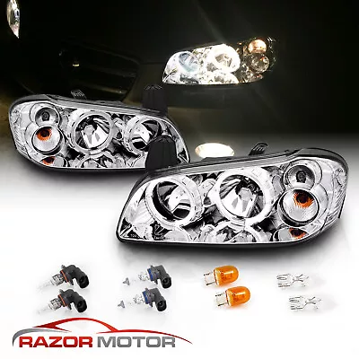 [Dual LED Halo] For 2002 2003 Maxima Dual LED Halo Chrome Headlights Pair • $124.07