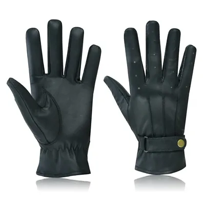 Mens Driving Gloves Unlined Top Quality Soft Genuine Real Leather Goatskin Uk • £7.49
