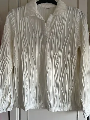 Damart Blouse Ivory Sz 12 Pin-tuck Polyester BNIB • £1.99