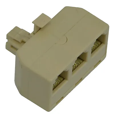 GC Triplex 3 Line Wall Jack Splitter Adapter 30-9656 Telephone Phone Modem Bulk • $5.99