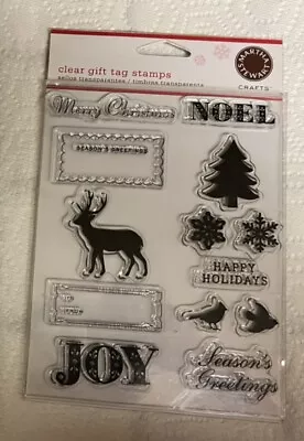 Martha Stewart Set Of 13 Christmas Clear Gift Tag Cling Stamps NEW • $10