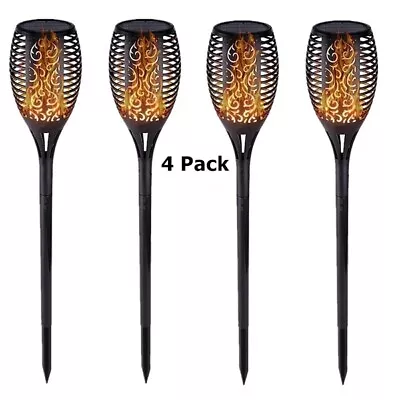 4 Pack Solar LED Outdoor Flickering Dancing Flame Torch Landscape Path Light • $24.95