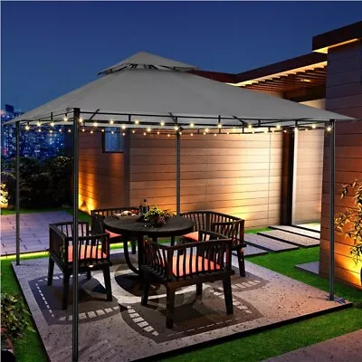 Grill Gazebo 3.3m Outdoor Garden Patio GazeboWater-resistant Canopy Dark Grey • £128.99