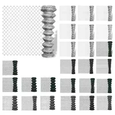 Chain Link Fence Outdoor Fencing Mesh Barrier Patio Fence Panel Steel VidaXL • £42.99