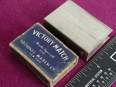 Vtg.  National  Sterling Silver Match Box Case Cover & Victory Match Box   #1987 • $30