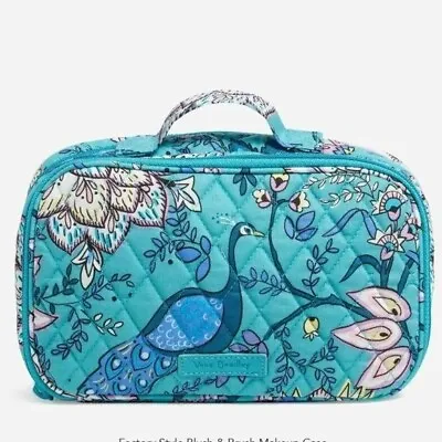 Vera Bradley Large Blush And Brush Makeup Case Peacock Garden Travel Cotton NWT • $34.94