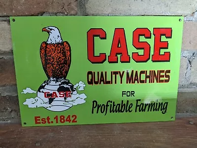 Vintage Case Tractors Eagle Porcelain Farm Machine Sign 12  X 8  • $119.33