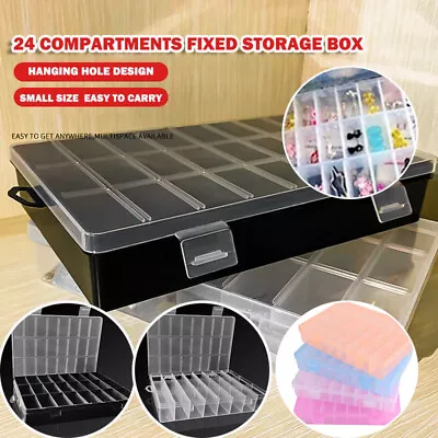 24 Compartments Small Organizer Storage.Plastic Box Craft Nail Art Fuse Beads  • £5.28