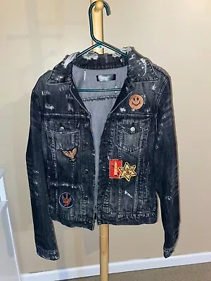 Amiri Metallica Concert Trucker Jean Jacket (black) Size Small • $450