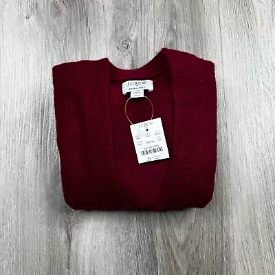 J.Crew Xtra Soft V-Neck Cardigan Sweater Womens Sz Extra Small Burgundy Red NEW • $34.95