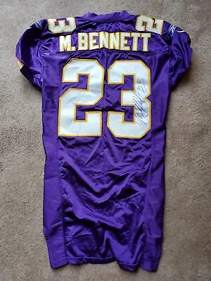 Minnesota Vikings #23 Michael Bennett Signed Game USED Football Jersey Wisconsin • $1500