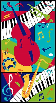 Blank Quilting All That Jazz 24  Music Panel Red Cotton Fabric By The Panel • $12