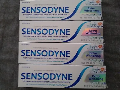 $24.95 • Buy 4 Pack Sensodyne Extra Whitening Toothpaste Sensitive Teeth 4 Oz Each