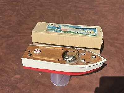 Vintage Toy Wooden Battery Powered Boat With Box Rico Brand Fleetline Type • $261