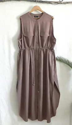 Kari Lyn Maxi Dress/Duster Sleeveless 4 Pocket Slit Sides Button Down Size 3X • $38.24